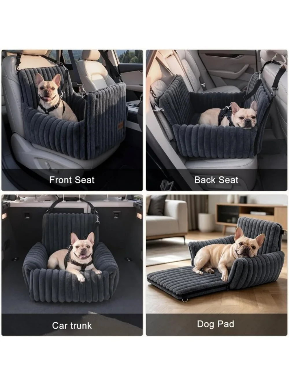 Cozy Dog Car Seat for Small/Medium Dogs, Washable Cover, Travel Bed & Safety